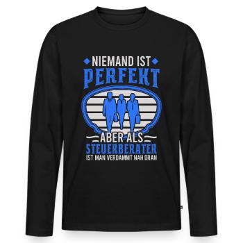 Steuerberater Finanzen Steuern Buchhaltung - Männer Premium Bio Langarmshirt - Schwarz - Vorne - Nico (187cm)
