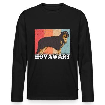 Hovawart vintage dog owner canine gift - Men's Premium Organic Long Sleeve Shirt - black - Front - Nico (187cm)