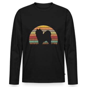 Samoyed vintage sled dog Samoyed - Men's Premium Organic Long Sleeve Shirt - black - Front - Nico (187cm)