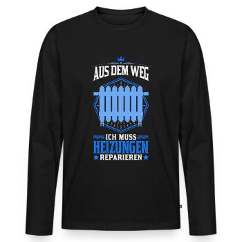 Aus dem Weg Ich muss Heizungen reparieren - Männer Premium Bio Langarmshirt - Schwarz - Vorne - Nico (187cm)