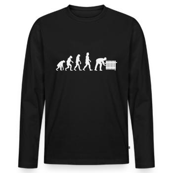 Chauffagiste Evolution Mécanicien de systèmes de chauffage - T-shirt manches longues Premium bio Homme - noir - Devant - Nico (187cm)