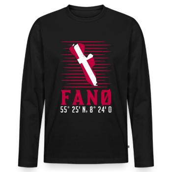 Fanö coordonnées Fanø vacances Danemark Idée cadeau - T-shirt manches longues Premium bio Homme - noir - Devant - Nico (187cm)