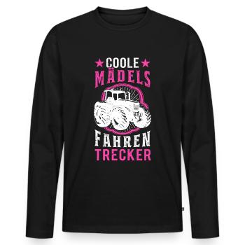 Coole Mädels fahren Trecker Traktor Mädchen - Männer Premium Bio Langarmshirt - Schwarz - Vorne - Nico (187cm)