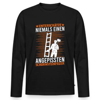Schornsteinfeger Schornstein Kaminfeger Geschenk - Männer Premium Bio Langarmshirt - Schwarz - Vorne - Nico (187cm)