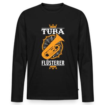 Tuba Flüsterer Blasorchester Tubist Tubaspieler - Männer Premium Bio Langarmshirt - Schwarz - Vorne - Nico (187cm)