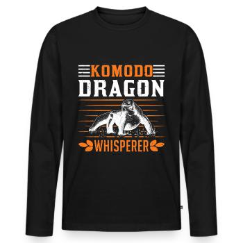 Komodo Dragon Whisperer Komodowaran - Männer Premium Bio Langarmshirt - Schwarz - Vorne - Nico (187cm)