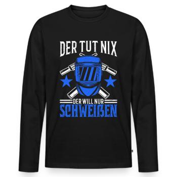 Schweißer Schweißgerät Schweisser Schweißermaske - Männer Premium Bio Langarmshirt - Schwarz - Vorne - Nico (187cm)