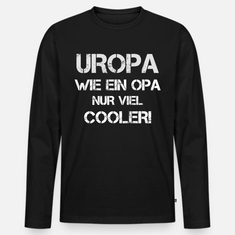 Uropa Geschenk - Männer Premium Bio Langarmshirt - Schwarz
