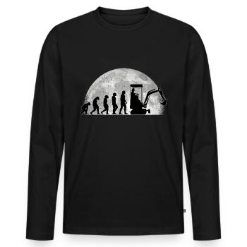 Baggerführer Bagger Evolution Mond Baggerfahrer - Männer Premium Bio Langarmshirt - Schwarz - Vorne - Nico (187cm)