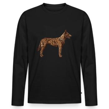 Hollandse Herder Holländischer Schäferhund - Männer Premium Bio Langarmshirt - Schwarz - Vorne - Nico (187cm)