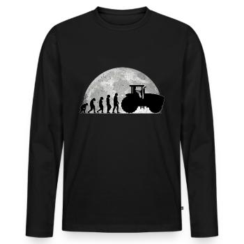 Tracteurs Evolution Lune Tracteur agriculteur - T-shirt manches longues Premium bio Homme - noir - Devant - Nico (187cm)