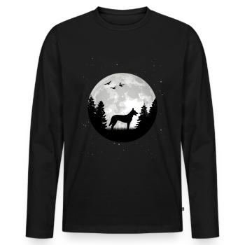 Hollandse Herder Lune Berger hollandais - T-shirt manches longues Premium bio Homme - noir - Devant - Nico (187cm)