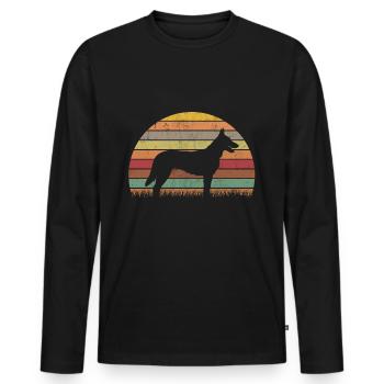 Hollandse Herder Retro Holland Shepherd - Men's Premium Organic Long Sleeve Shirt - black - Front - Nico (187cm)