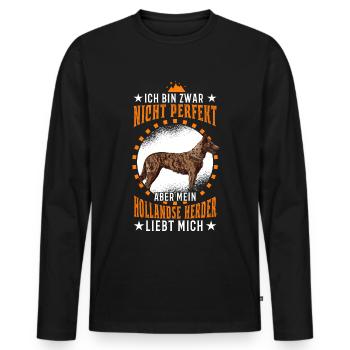 Hollandse Herder Spruch Holländischer Schäferhund - Männer Premium Bio Langarmshirt - Schwarz - Vorne - Nico (187cm)