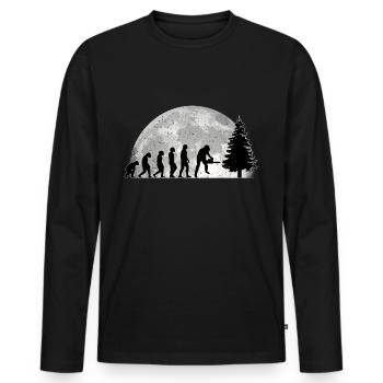 Bûcheron Evolution Lune Bûcheron forestier - T-shirt manches longues Premium bio Homme - noir - Devant - Nico (187cm)