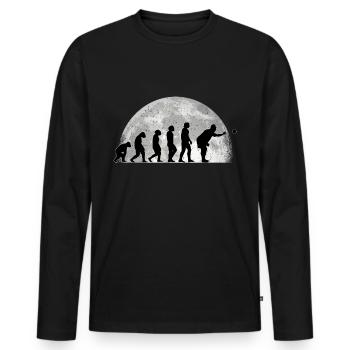 Boccia Evolution Mond Bocciaspieler Boule - Männer Premium Bio Langarmshirt - Schwarz - Vorne - Nico (187cm)