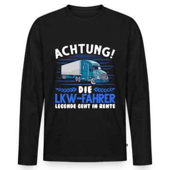 LKW-Fahrer Legende Lastwagen Spedition LKW - Männer Premium Bio Langarmshirt - Schwarz - Vorne - Nico (187cm)