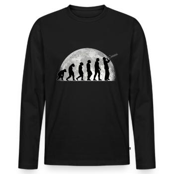 Posaunist Evolution Mond Posaune Posaunenspieler - Männer Premium Bio Langarmshirt - Schwarz - Vorne - Nico (187cm)