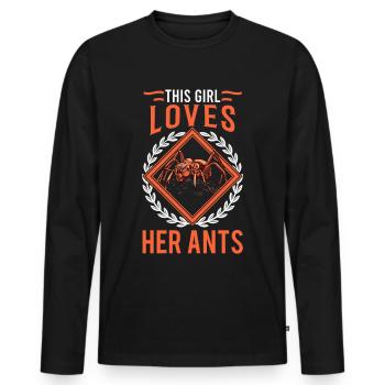 Ant girl ant farm anthill gift - Men's Premium Organic Long Sleeve Shirt - black - Front - Nico (187cm)