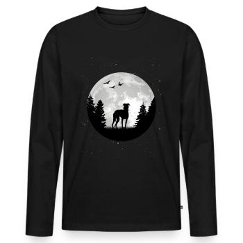 Jeu de vent italien Lune Italienne Greyhound - T-shirt manches longues Premium bio Homme - noir - Devant - Nico (187cm)