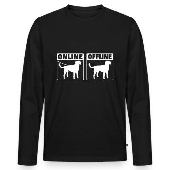 Small Münsterländer Online Dog Hunting Dog - Men's Premium Organic Long Sleeve Shirt - black - Front - Nico (187cm)