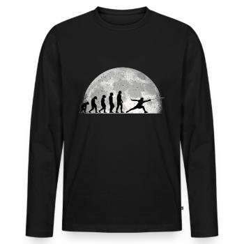 Fechten Evolution Mond Fechter Sportfechter - Männer Premium Bio Langarmshirt - Schwarz - Vorne - Nico (187cm)