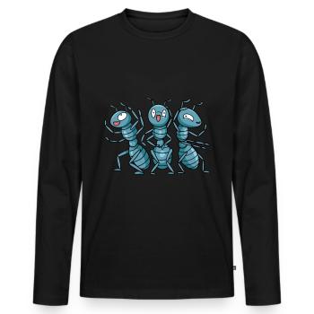 Crazy Ants Ant Farm Ant Gift - Men's Premium Organic Long Sleeve Shirt - black - Front - Nico (187cm)