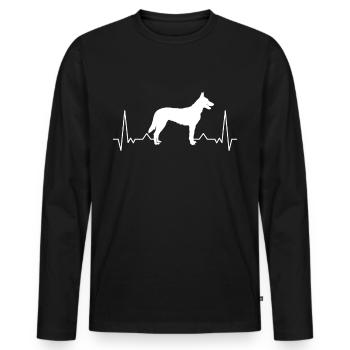 Hollandse Herder Saying Dutch Shepherd - Men's Premium Organic Long Sleeve Shirt - black - Front - Nico (187cm)