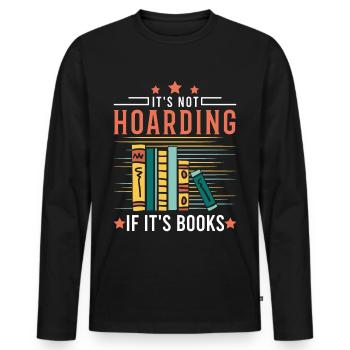 Lire les livres Bouquin Books Leeratte - T-shirt manches longues Premium bio Homme - noir - Devant - Nico (187cm)
