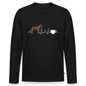 Hollandse Herder Saying Dutch Shepherd - Men's Premium Organic Long Sleeve Shirt - black - Front - Nico (187cm)