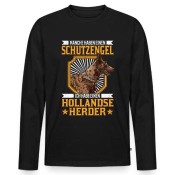 Hollandse Herder Spruch Holländischer Schäferhund - Männer Premium Bio Langarmshirt - Schwarz - Vorne - Nico (187cm)