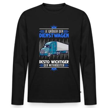 LKW-Fahrer Dienstwagen Lastwagen Spedition LKW - Männer Premium Bio Langarmshirt - Schwarz - Vorne - Nico (187cm)