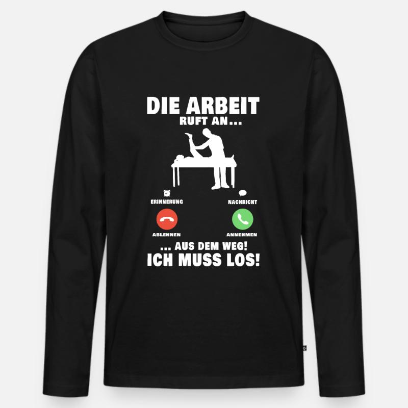Physiotherapeut Anruf Physiotherapie Physio - Männer Premium Bio Langarmshirt - Schwarz