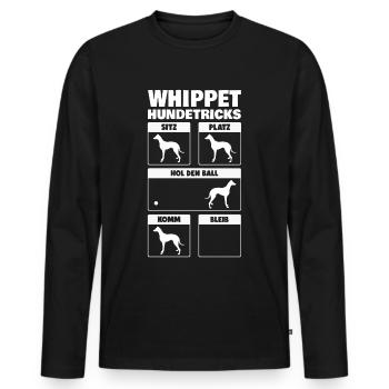 Whippet Hundetricks Windhund Tricks Sighthound - Männer Premium Bio Langarmshirt - Schwarz - Vorne - Nico (187cm)