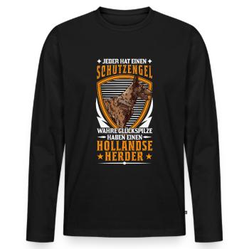 Hollandse Herder Spruch Holländischer Schäferhund - Männer Premium Bio Langarmshirt - Schwarz - Vorne - Nico (187cm)