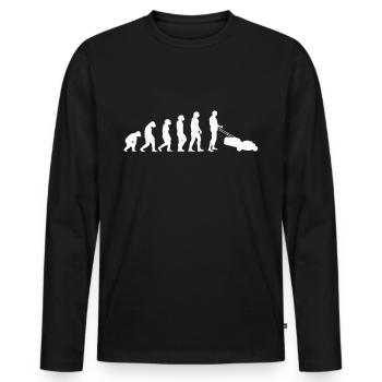 Rasenmäher Evolution Gärtner Gärtnerei Rasen - Männer Premium Bio Langarmshirt - Schwarz - Vorne - Nico (187cm)