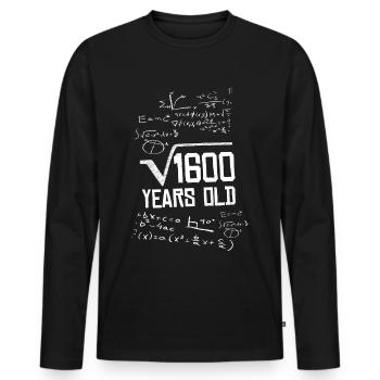 1600 Years Old Root 40th Birthday Mathematician - Men's Premium Organic Long Sleeve Shirt - black - Front - Nico (187cm)