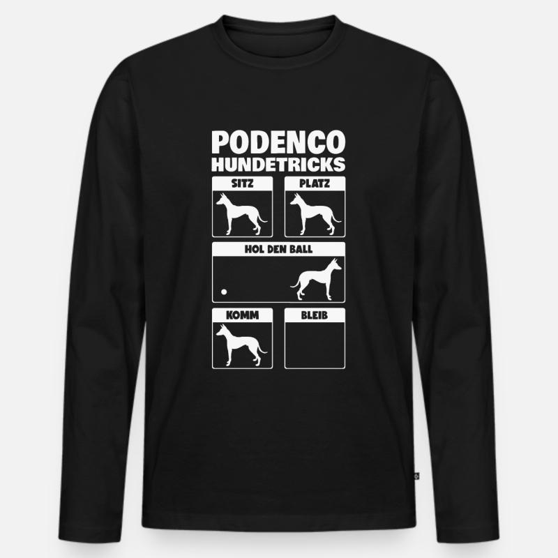 Podenco Hundetricks Windhund Ibizan Hound - Männer Premium Bio Langarmshirt - Schwarz