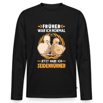 Seidenhuhn Spruch Seidenhühner Silkie Huhn - Männer Premium Bio Langarmshirt - Schwarz - Vorne - Nico (187cm)