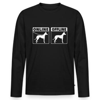 Podenco Online Spanish Greyhound Ibizan Hound - Men's Premium Organic Long Sleeve Shirt - black - Front - Nico (187cm)