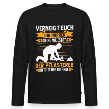 Pflasterer Majestät Steinsetzer Pflastersetzer - Männer Premium Bio Langarmshirt - Schwarz - Vorne - Nico (187cm)