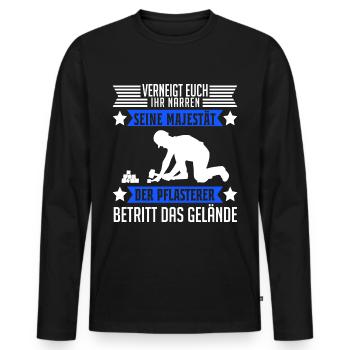 Pflasterer Majestät Steinsetzer Pflastersetzer - Männer Premium Bio Langarmshirt - Schwarz - Vorne - Nico (187cm)