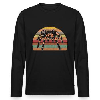 Tarentule retro araignée d’oiseau vintage - T-shirt manches longues Premium bio Homme - noir - Devant - Nico (187cm)