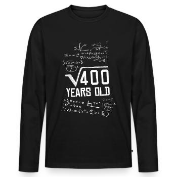 400 ans racine 20 ans Mathématiste - T-shirt manches longues Premium bio Homme - noir - Devant - Nico (187cm)