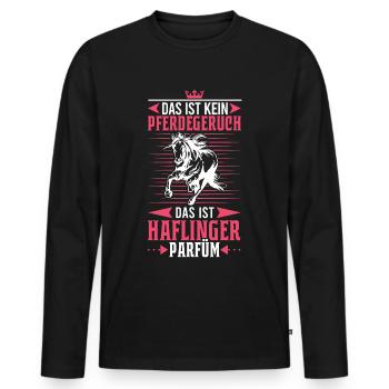Haflinger Pferd Parfüm Reiterin Pferdemädchen - Männer Premium Bio Langarmshirt - Schwarz - Vorne - Nico (187cm)
