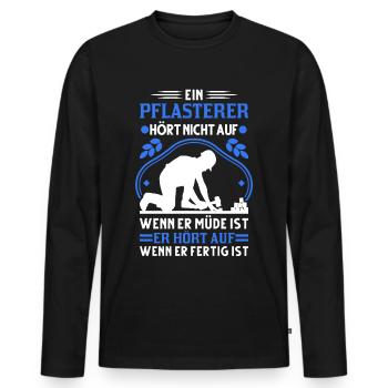 Pflasterer Spruch Steinsetzer Pflastersetzer - Männer Premium Bio Langarmshirt - Schwarz - Vorne - Nico (187cm)