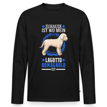 Zuhause ist wo mein Lagotto Romagnolo ist Lagotti - Männer Premium Bio Langarmshirt - Schwarz - Vorne - Nico (187cm)