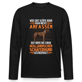 Hollandse Herder Glück Holländischer Schäferhund - Männer Premium Bio Langarmshirt - Schwarz - Vorne - Nico (187cm)