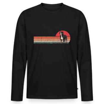 Appenzeller Sennenhund Retro Chien Vintage - T-shirt manches longues Premium bio Homme - noir - Devant - Nico (187cm)
