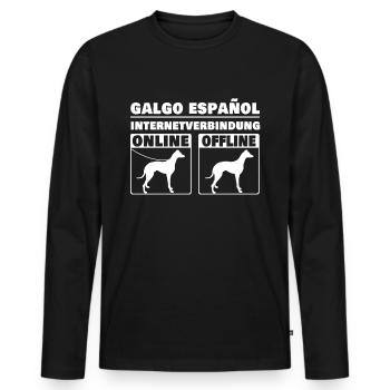 Galgo Español Internet Spanischer Windhund - Männer Premium Bio Langarmshirt - Schwarz - Vorne - Nico (187cm)